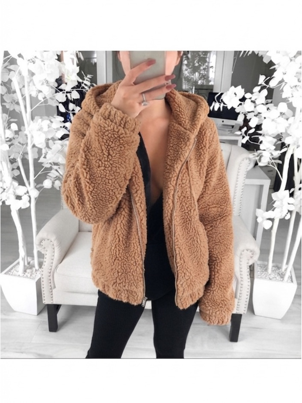 Cozy Teddy Sherpa Hoodie Jacket